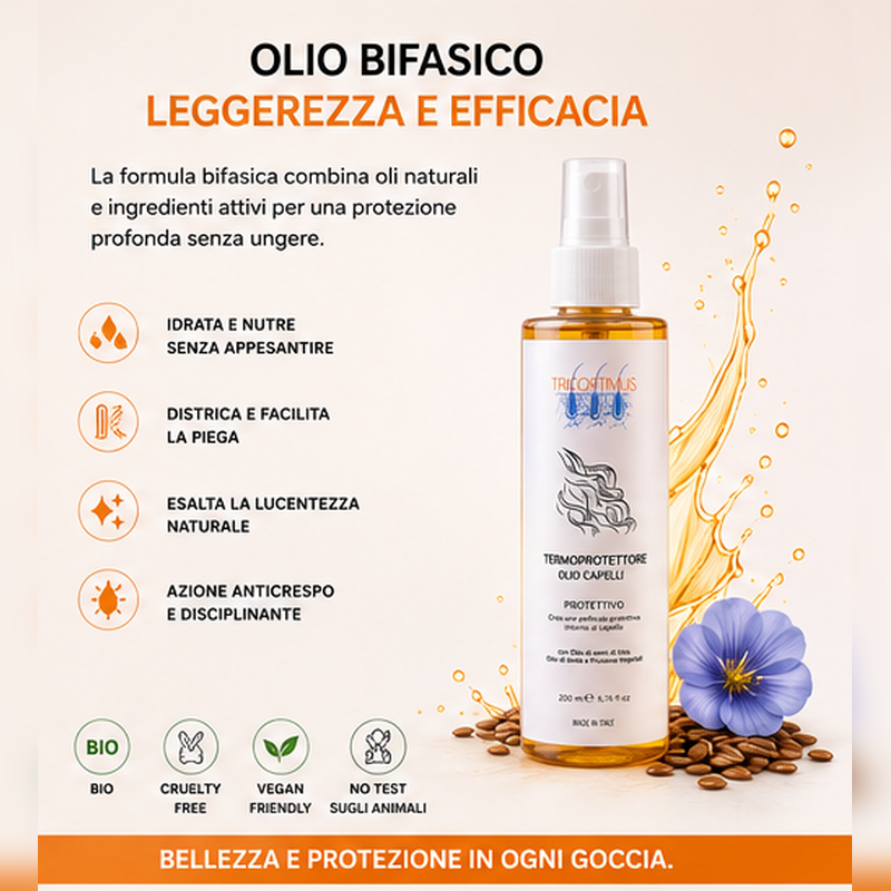 Linea Tricoptimus - Olio Termoprotettore per capelli